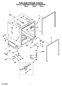 TUB AND FRAME PARTS Diagram and Parts List for GU3600XTSY2  Whirlpool Dishwasher