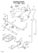 MANIFOLD PARTS Diagram and Parts List for FGP305KN1  Roper Range