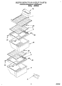 REFRIGERATOR SHELF Diagram and Parts List for ED22ZRXDW01  Whirlpool Refrigerator