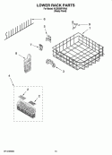 LOWER RACK PARTS Diagram and Parts List for KUDS50FVPA0  KitchenAid Dishwasher