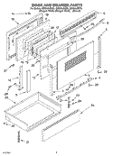 DOOR AND DRAWER Diagram and Parts List for GW395LEGQ5  Whirlpool Range