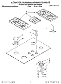 COOKTOP, BURNER AND GRATE PARTS Diagram and Parts List for KGCC506RBL02  KitchenAid Cooktop