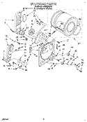 BULKHEAD Diagram and Parts List for LGR4434AQ1  Whirlpool Dryer