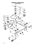COOKTOP BURNER Diagram and Parts List for SF385PEWN4  Whirlpool Range