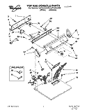 TOP AND CONSOLE, LIT/OPTIONAL Diagram and Parts List for LGT5434AW0  Whirlpool Dryer