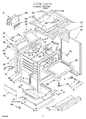 OVEN Diagram and Parts List for SF387PEYB8  Whirlpool Range