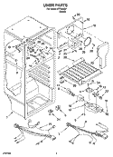 LINER PARTS Diagram and Parts List for IKT184300  Inglis Refrigerator