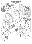 BULKHEAD PARTS Diagram and Parts List for WGD9200SQ1  Whirlpool Dryer
