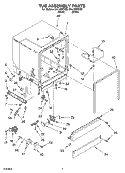 TUB ASSEMBLY Diagram and Parts List for DUL100PKQ0  Whirlpool Dishwasher