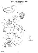 BASE AND PEDESTAL UNIT, OPTIONAL PARTS Diagram and Parts List for 4KN15E1XSL1  KitchenAid Mixer