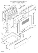 DOOR AND DRAWER Diagram and Parts List for KERC607EAL4  KitchenAid Range