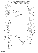 MOTOR AND ICE CONTAINER PARTS Diagram and Parts List for ES5PHAXSB01  Whirlpool Refrigerator