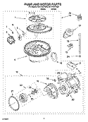 PUMP AND MOTOR PARTS Diagram and Parts List for DU1245XTSQ0  Whirlpool Dishwasher
