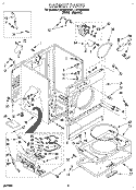 CABINET Diagram and Parts List for LGP6646AW1  Whirlpool Dryer