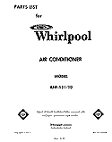 SECTION Diagram and Parts List for AHF12120  Whirlpool Air Conditioner