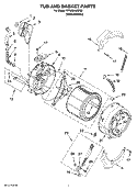 TUB AND BASKET PARTS, OPTIONAL PARTS (NOT INCLUDED) Diagram and Parts List for WFW8500SR02  Whirlpool Washer
