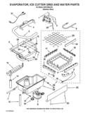 EVAPORATOR, ICE CUTTER GRID AND WATER PARTS Diagram and Parts List for KUIC15NLXS1  KitchenAid Ice Maker