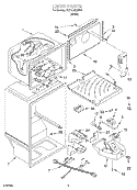 LINER Diagram and Parts List for RT21LMXJW01  Roper Refrigerator