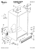 CABINET PARTS Diagram and Parts List for 6ED2FHKXKQ04  Whirlpool Refrigerator