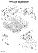UPPER RACK AND TRACK PARTS Diagram and Parts List for KUDT03STSS0  KitchenAid Dishwasher