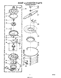 PUMP AND MOTOR Diagram and Parts List for SHU30011  Whirlpool Dishwasher