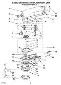 CASE, GEARING AND PLANETARY UNIT Diagram and Parts List for 5KSM150PSSOB0  KitchenAid Mixer