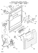 DOOR AND LATCH Diagram and Parts List for KUDM24SEAL5  KitchenAid Dishwasher