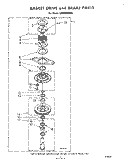 BASKET DRIVE AND BRAKE Diagram and Parts List for LA9800XPW0  Whirlpool Washer