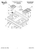 COOKTOP, LITERATURE Diagram and Parts List for GS395LEHS6  Whirlpool Range