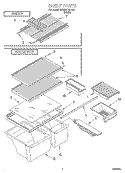 SHELF Diagram and Parts List for RT18HDXDW04  Roper Refrigerator