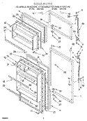 DOOR Diagram and Parts List for RT14DKYFW00  Roper Refrigerator