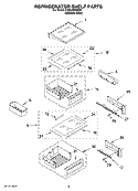 REFRIGERATOR SHELF PARTS Diagram and Parts List for KSSC48FMS03  KitchenAid Refrigerator