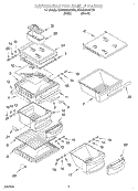 REFRIGERATOR SHELF Diagram and Parts List for 4KSRS25CHT00  KitchenAid Refrigerator