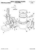 BOWL ASSEMBLY PARTS Diagram and Parts List for KPFP850  KitchenAid Food Processor