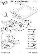TOP AND CONSOLE PARTS Diagram and Parts List for 7MWGD9200TQ1  Whirlpool Dryer