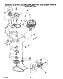 BRAKE, CLUTCH, GEARCASE, MOTOR AND PUMP Diagram and Parts List for LMR4131AN0  Whirlpool Washer