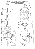 AGITATOR, BASKET AND TUB Diagram and Parts List for 6LBR7255BQ0  Whirlpool Washer