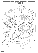 EVAPORATOR, ICE CUTTER GRID AND WATER PARTS Diagram and Parts List for KUIA15NLHS9  KitchenAid Ice Maker