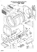 DRYER BULKHEAD Diagram and Parts List for LTE6234AW3  Whirlpool Washer Dryer Combo