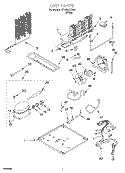 UNIT Diagram and Parts List for ET18SCXJW01  Whirlpool Refrigerator