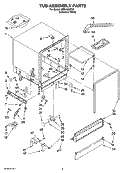 TUB ASSEMBLY PARTS Diagram and Parts List for CDB4000TU0  Whirlpool Dishwasher