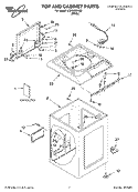 TOP AND CABINET PARTS Diagram and Parts List for LCR5232HQ2  Whirlpool Washer