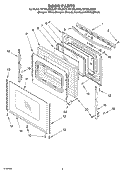 DOOR Diagram and Parts List for RF196LXKT0  Whirlpool Range