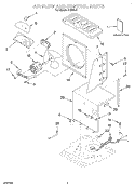 AIR FLOW AND CONTROL, LITERATURE Diagram and Parts List for DH500J2  Whirlpool Dehumidifier