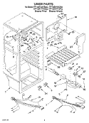 LINER Diagram and Parts List for RT16ZKYKQ00  Roper Refrigerator