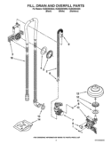 FILL, DRAIN AND OVERFILL PARTS Diagram and Parts List for KUDE20IXBL8  KitchenAid Dishwasher