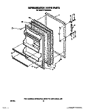 REFRIGERATOR DOOR, LIT/OPTIONAL Diagram and Parts List for RT18EKRXW00  Roper Refrigerator