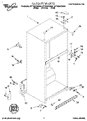 CABINET Diagram and Parts List for 8ET19DKXDN00  Whirlpool Refrigerator