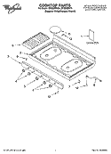 COOKTOP PARTS Diagram and Parts List for SF3020EKQ4  Whirlpool Range