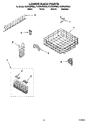 LOWER RACK PARTS, OPTIONAL PARTS (NOT INCLUDED) Diagram and Parts List for KUDP02FRBT0  KitchenAid Dishwasher